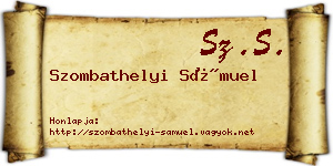 Szombathelyi Sámuel névjegykártya